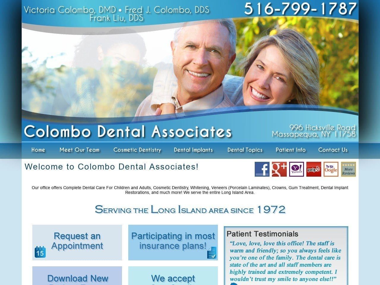 Colombo Dental Assoc Website Screenshot from colombodentalassoc.com