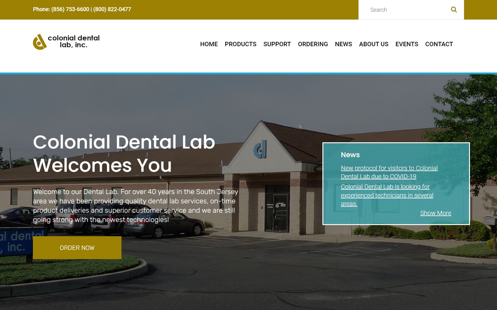 colonialdentallab.com screenshot