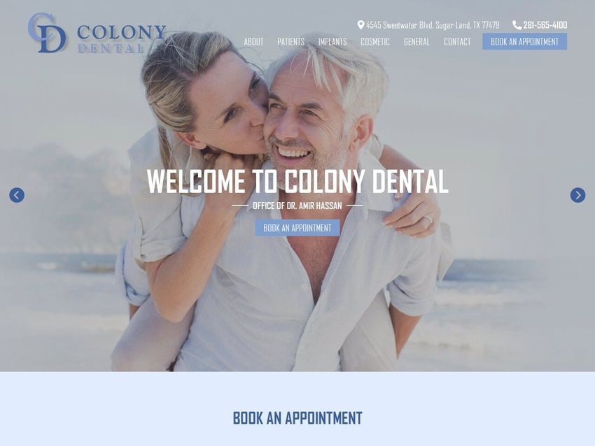 Colony Dental Website Screenshot from colonydental.com