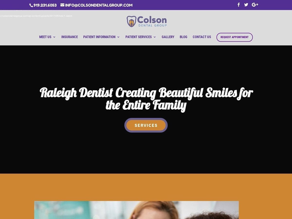 Dr. James H. Colson Jr DDS Website Screenshot from colsondentalgroup.com