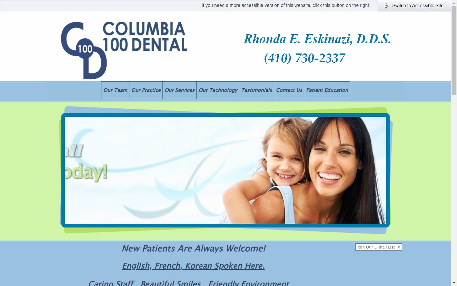 columbia100dental.com screenshot