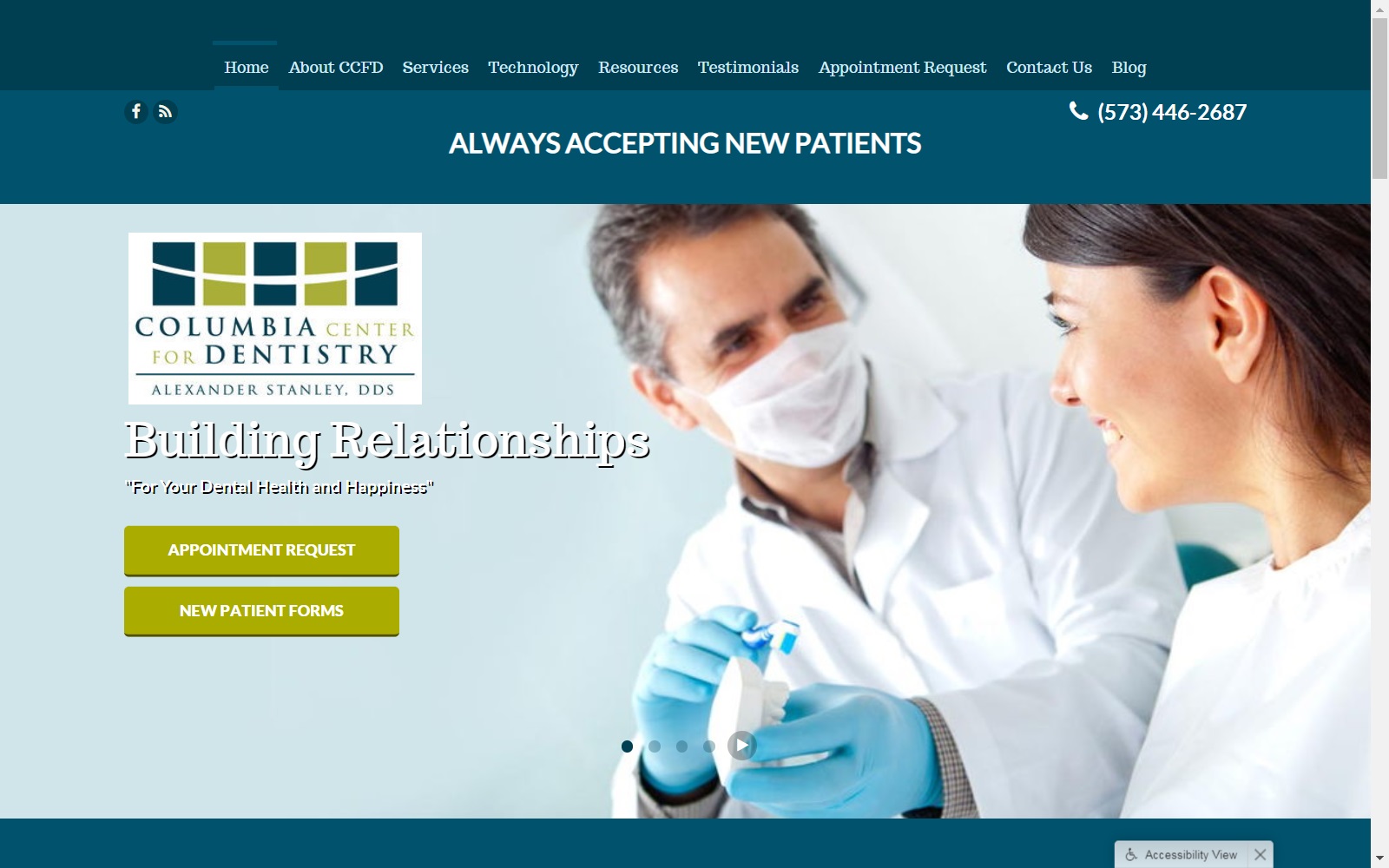 columbiacenterfordentistry.com screenshot