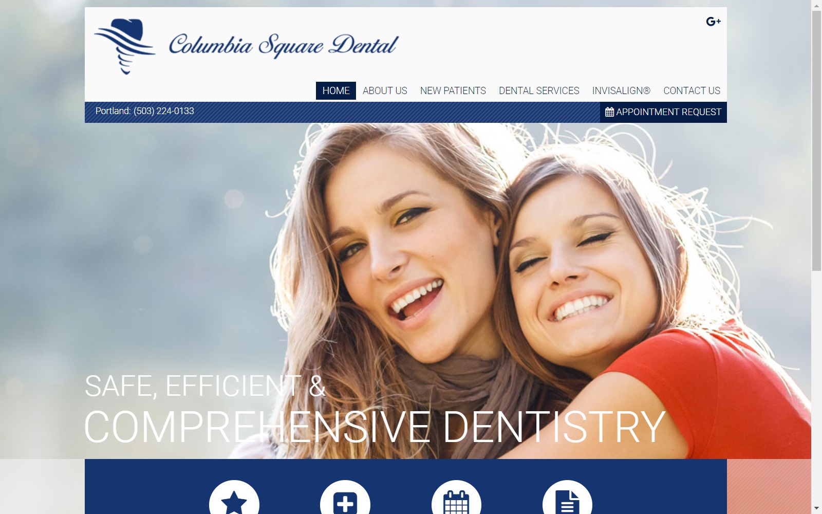 columbiasquaredental.com screenshot