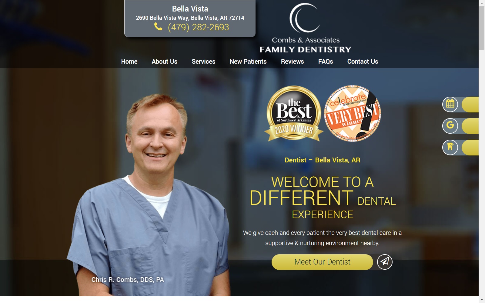 combsdental.com screenshot