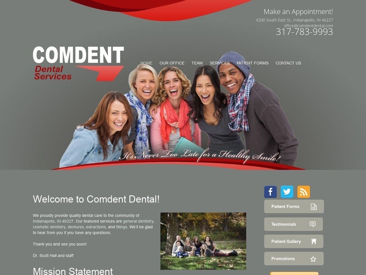 Comdent Dental Indianapolis Website Screenshot from comdentdental.com