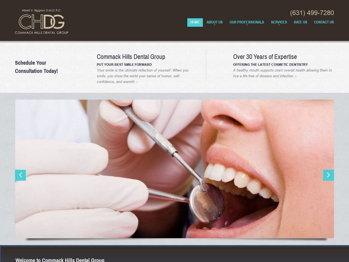 Commack Hills Dental Group Website Screenshot from commackdental.com