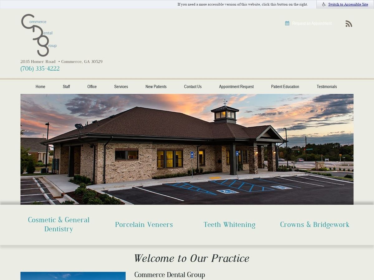 Commerce Dental Group Website Screenshot from commercedentalgroup.com