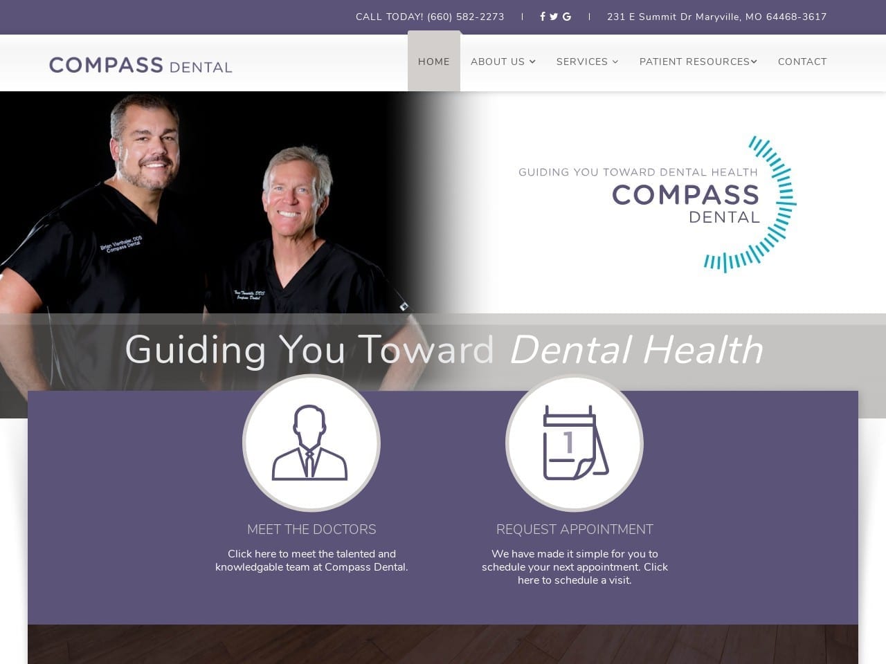 Compass Dental Group LLC Website Screenshot from compassdentalgroup.com