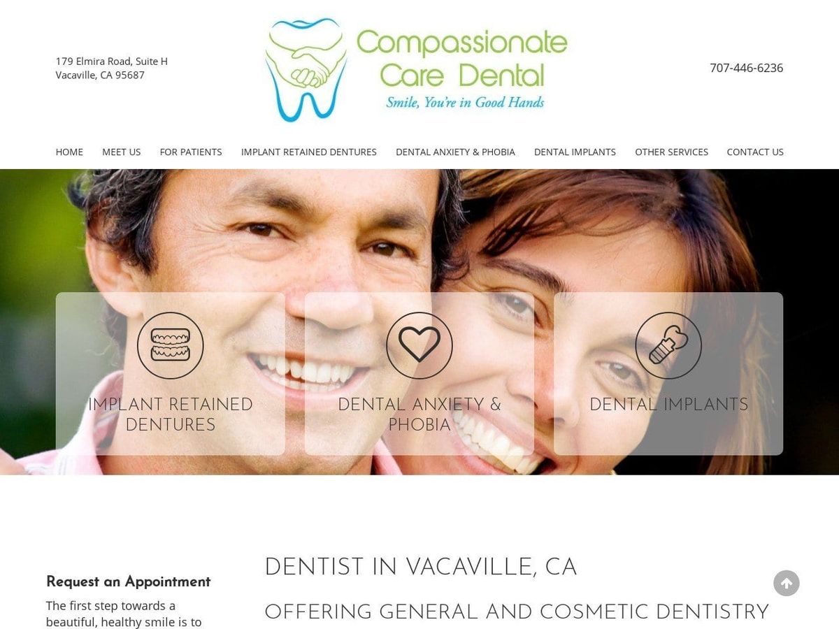 Elmira Road Dental Care Muhaimin Dawud DDS Website Screenshot from compassionatecaredental.com