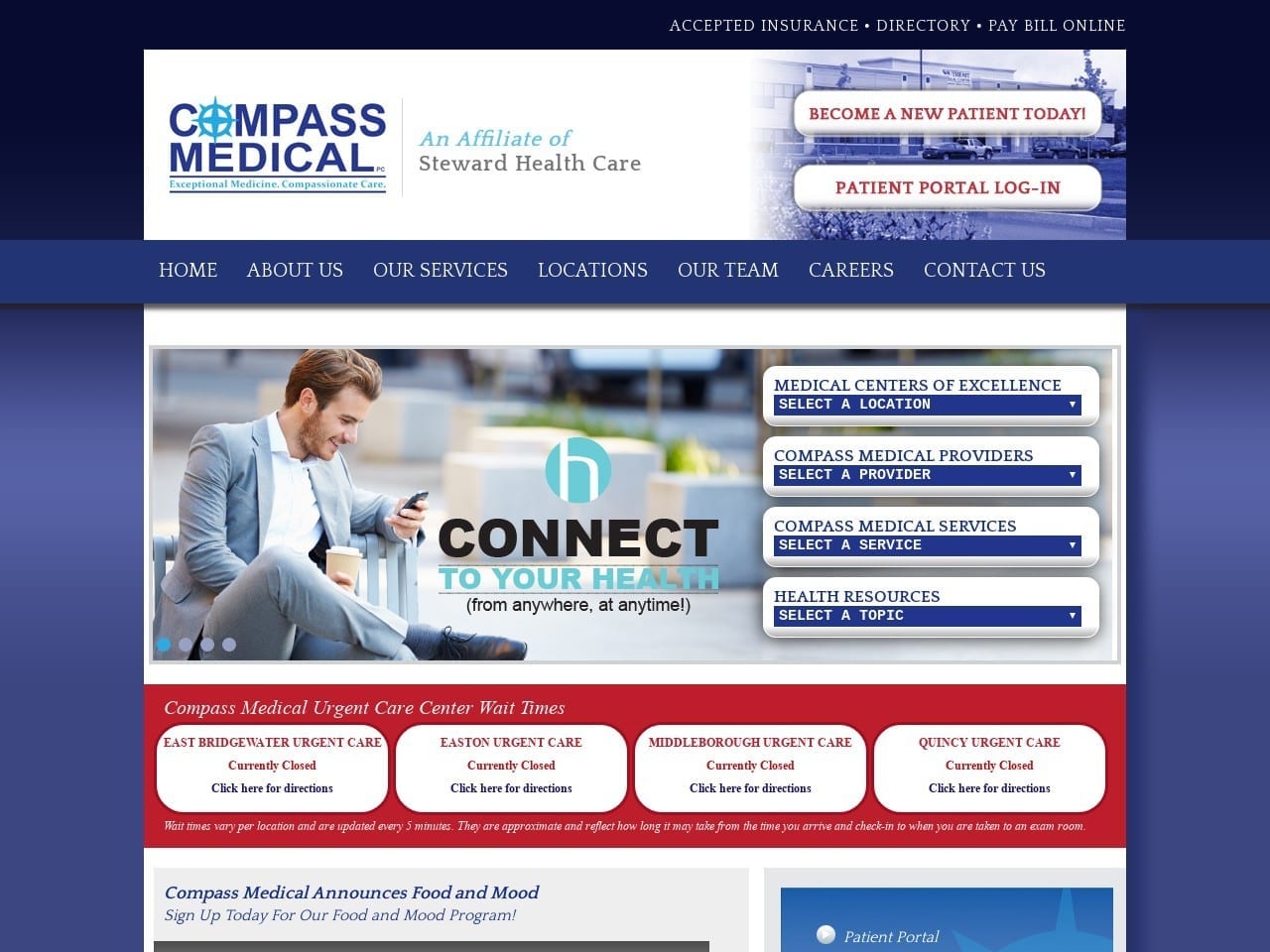 Compass Medical Abington Website Screenshot from compassmedical.net