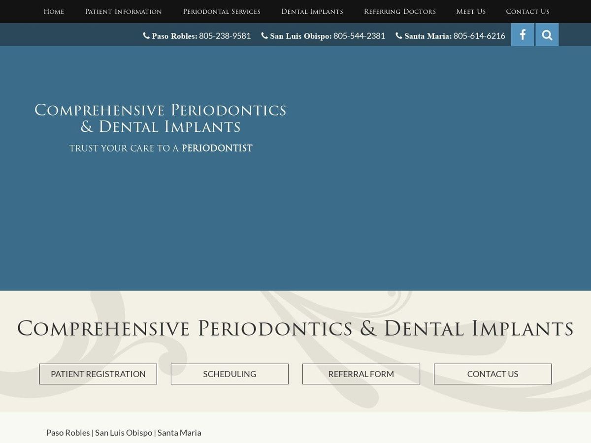 Comprehensive Periodontics Dentist Website Screenshot from comprehensiveperio.com