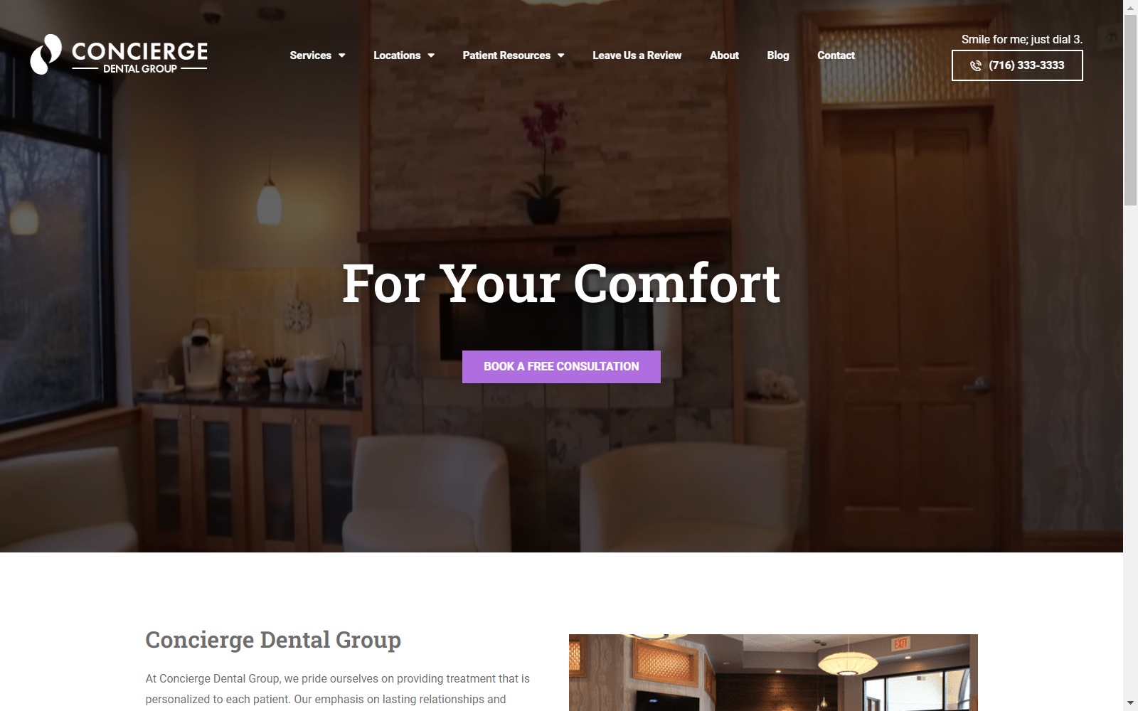 conciergedentalgroup.com screenshot