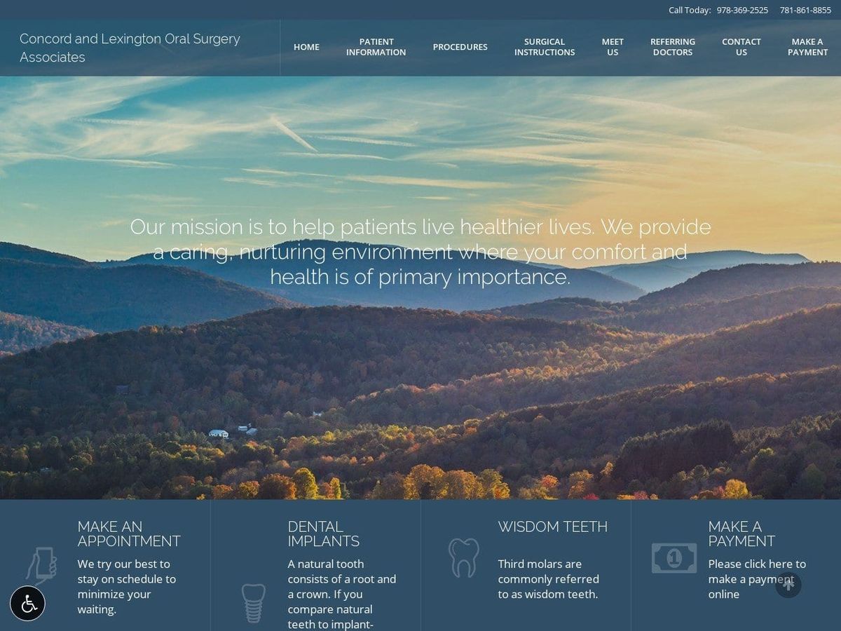 Concord Dentist Website Screenshot from concordlexington.com