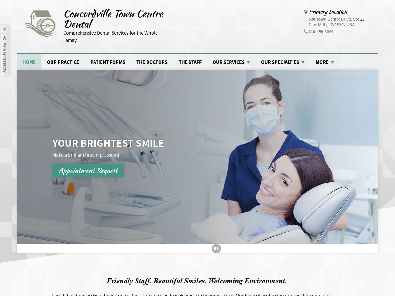 Concordville Dental Website Screenshot from concordvilledental.com