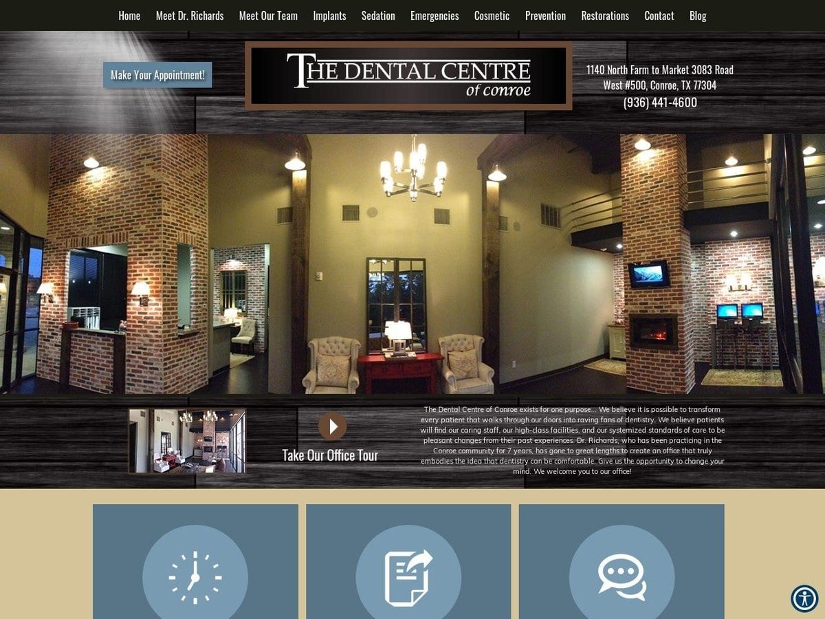 The Dental Centre of Conroe Website Screenshot from conroedentistry.com