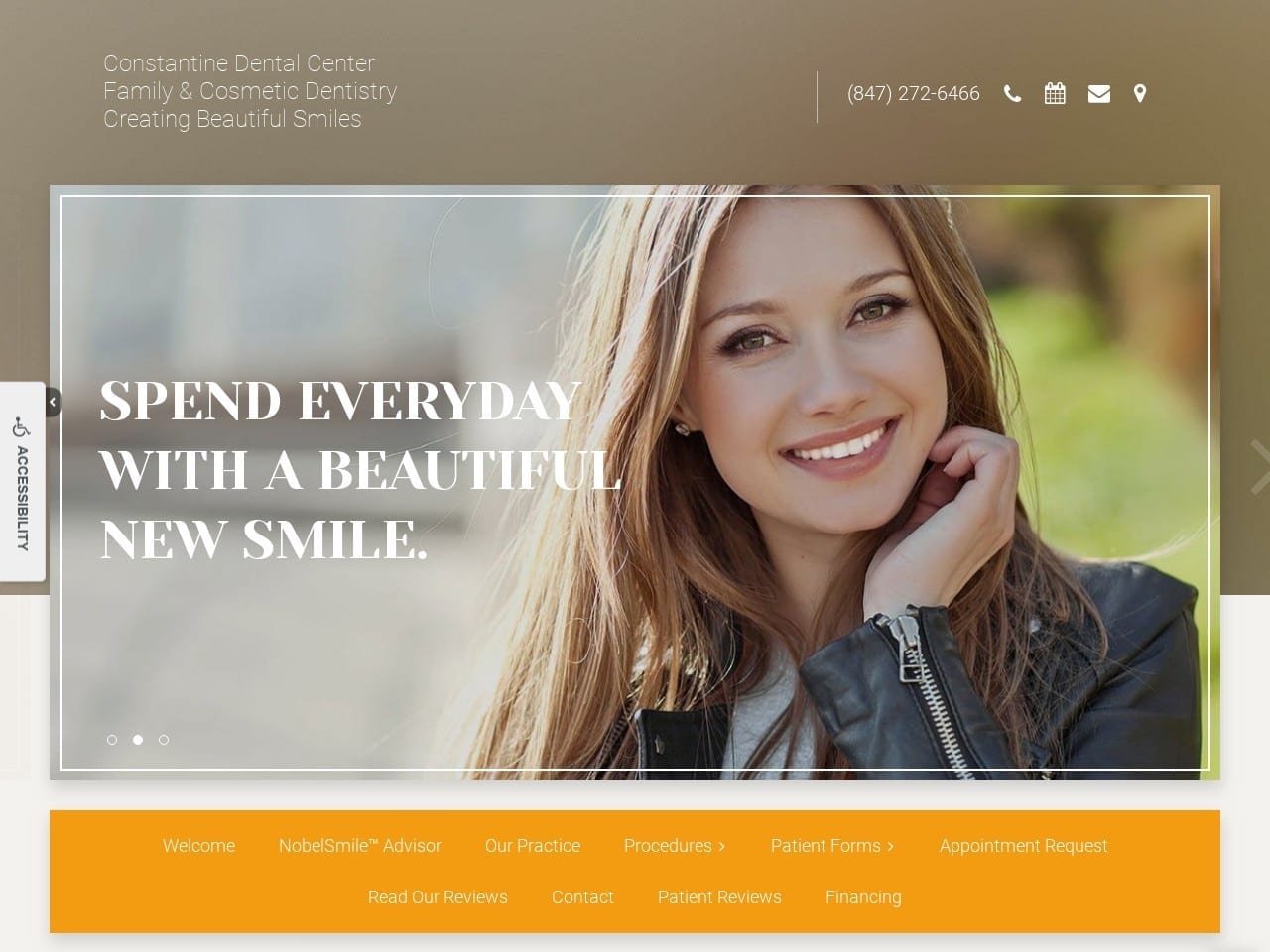 Constantine Dental  Center Website Screenshot from constantinedentalcenter.com