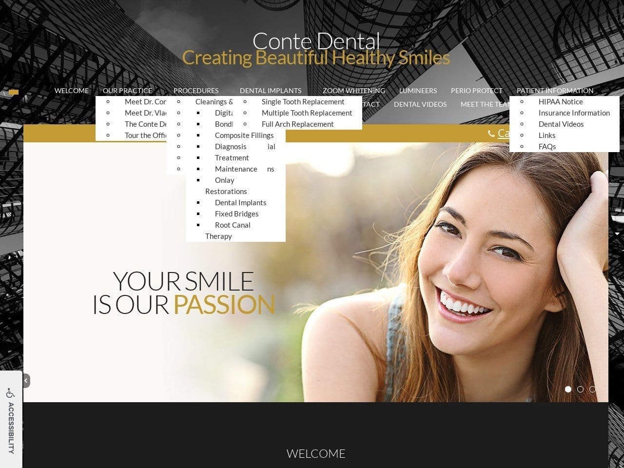 Conte Dental Associates Website Screenshot from contedental.com