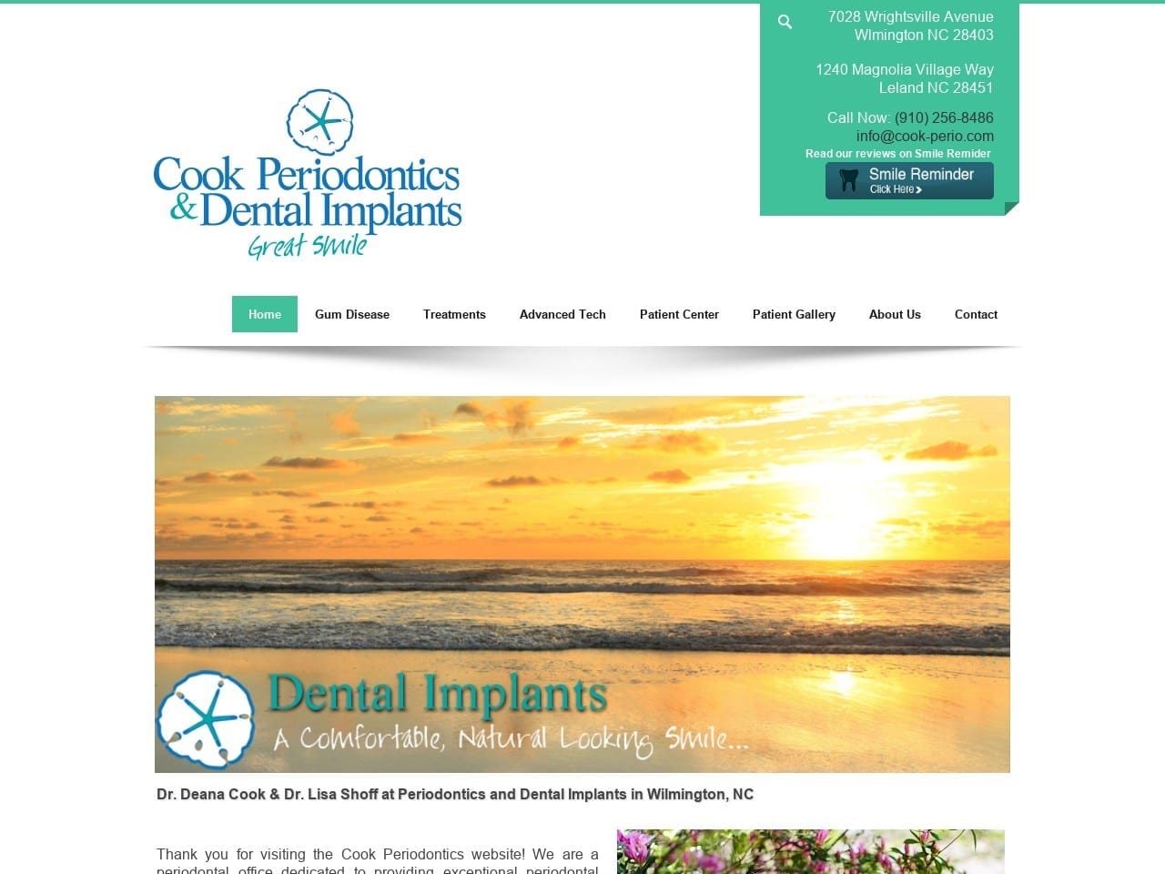 Cook Periodontics Dentist Website Screenshot from cook-perio.com