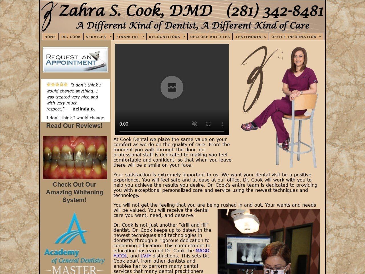 Cook Zahra S DMD Website Screenshot from cookdental.com