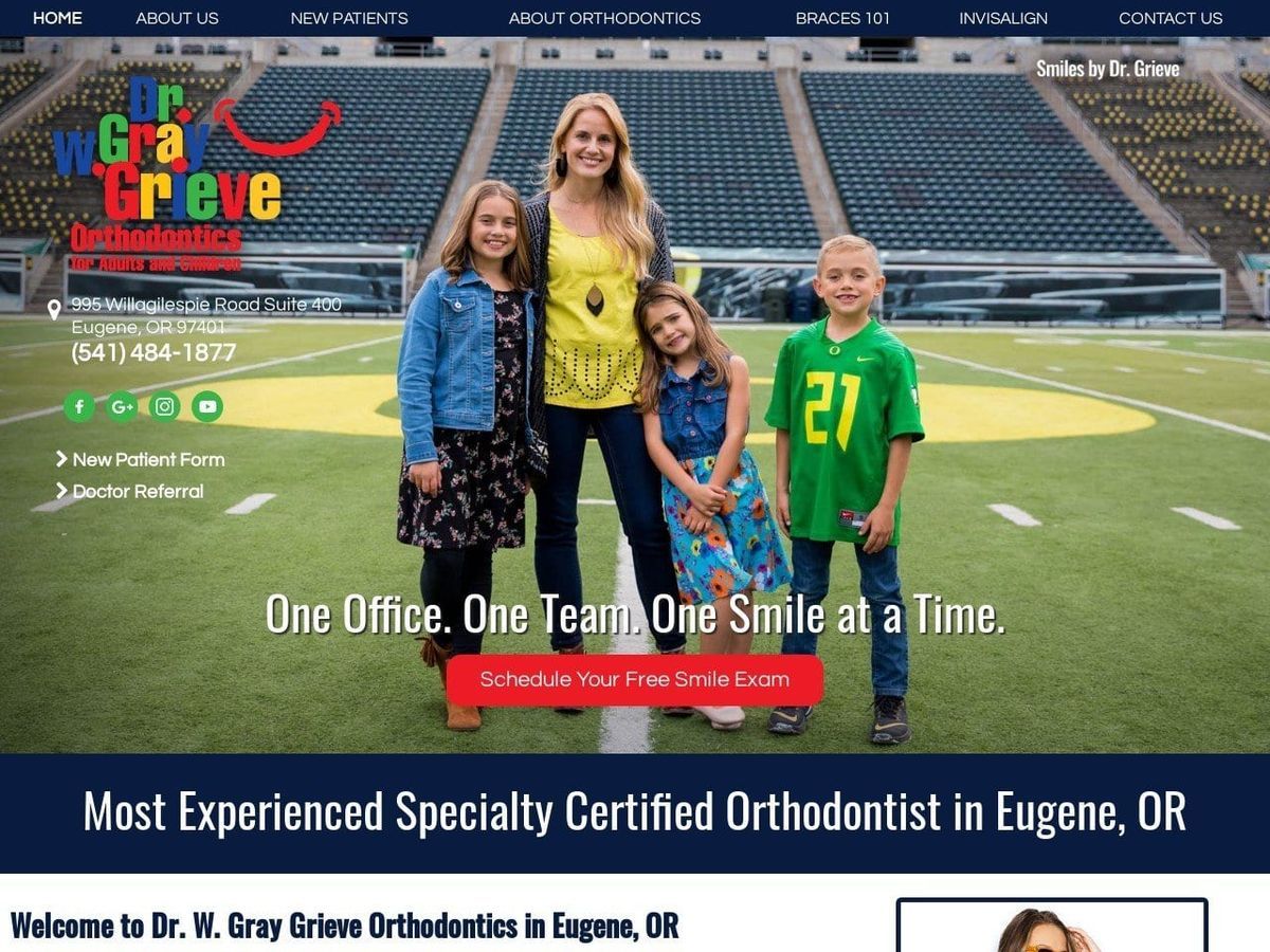 Dr. W. Gray Grieve Orthodontics Website Screenshot from coolorthodontist.com