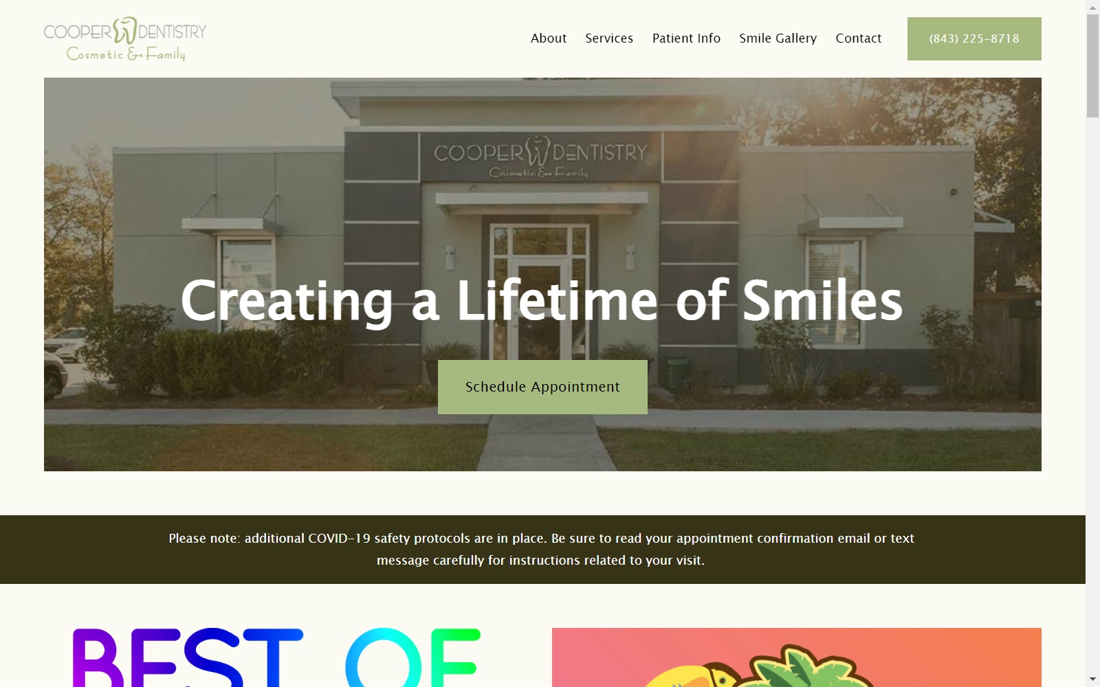 cooperfamilysmiles.com screenshot