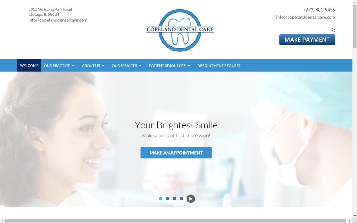 copelanddentalcare.com screenshot