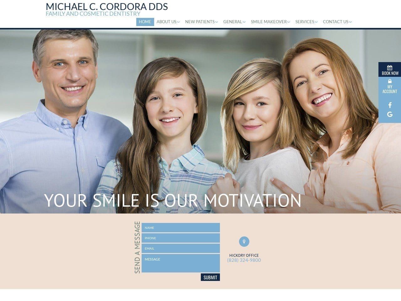 Michael C. Cordora DDS PLLC Website Screenshot from cordoradental.com