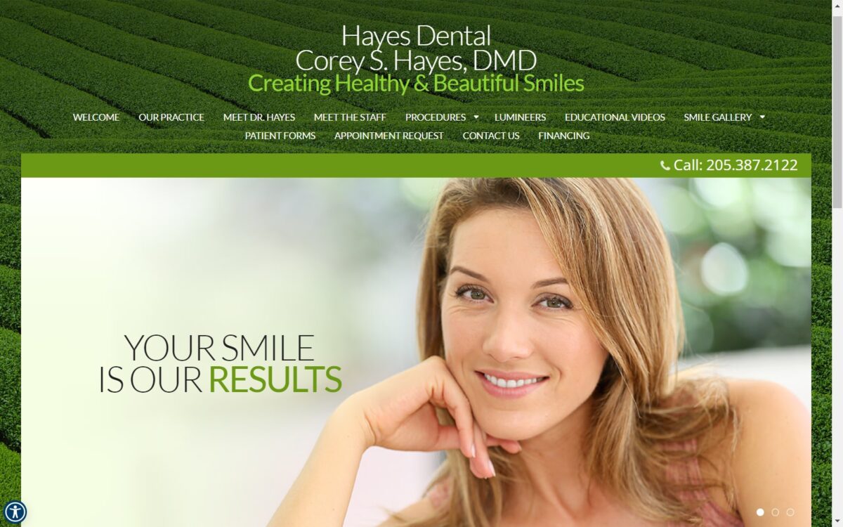 coreyhayesdental.com screenshot