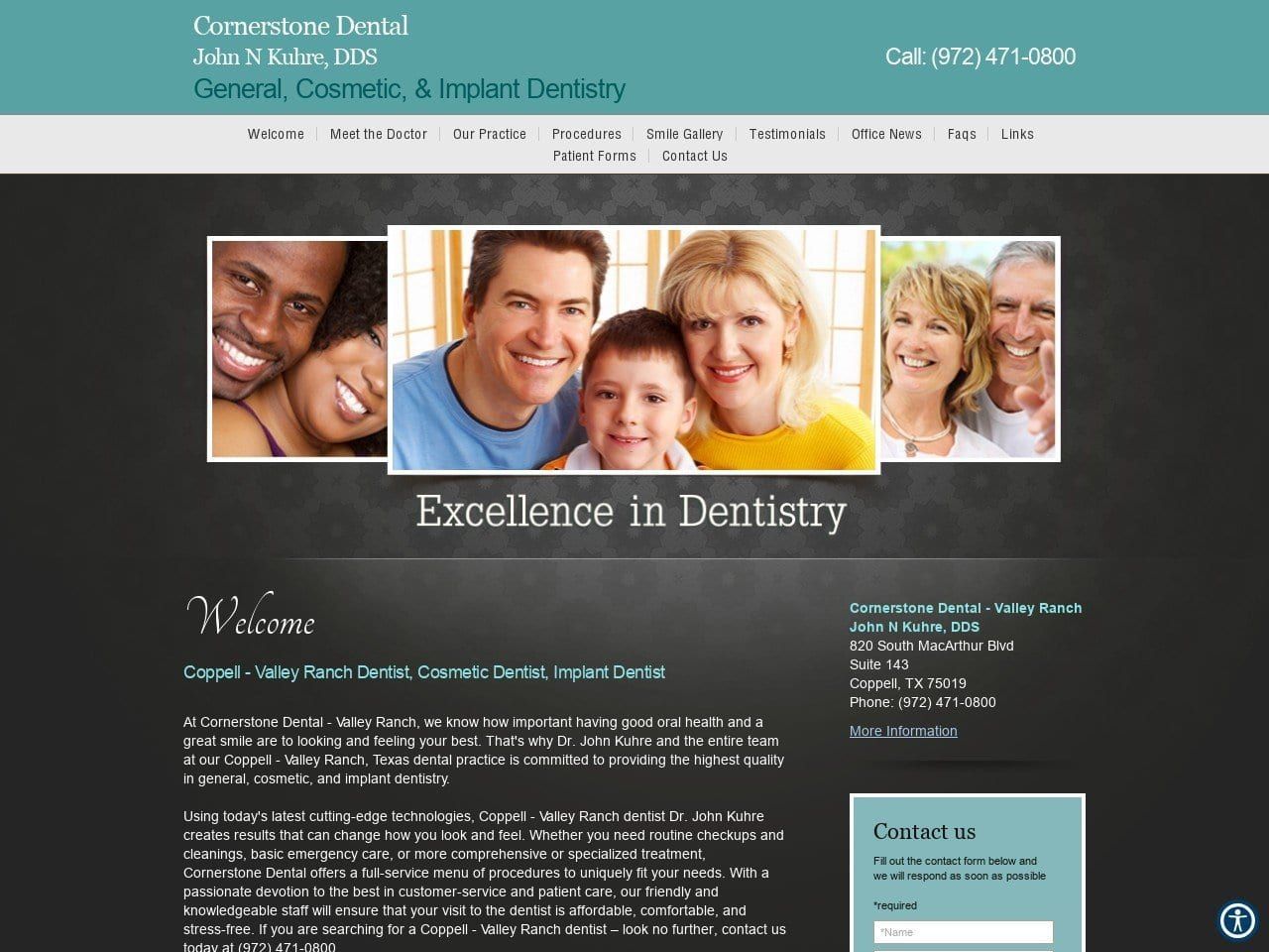 Cornerstone Dental Website Screenshot from cornerstone-dental.com
