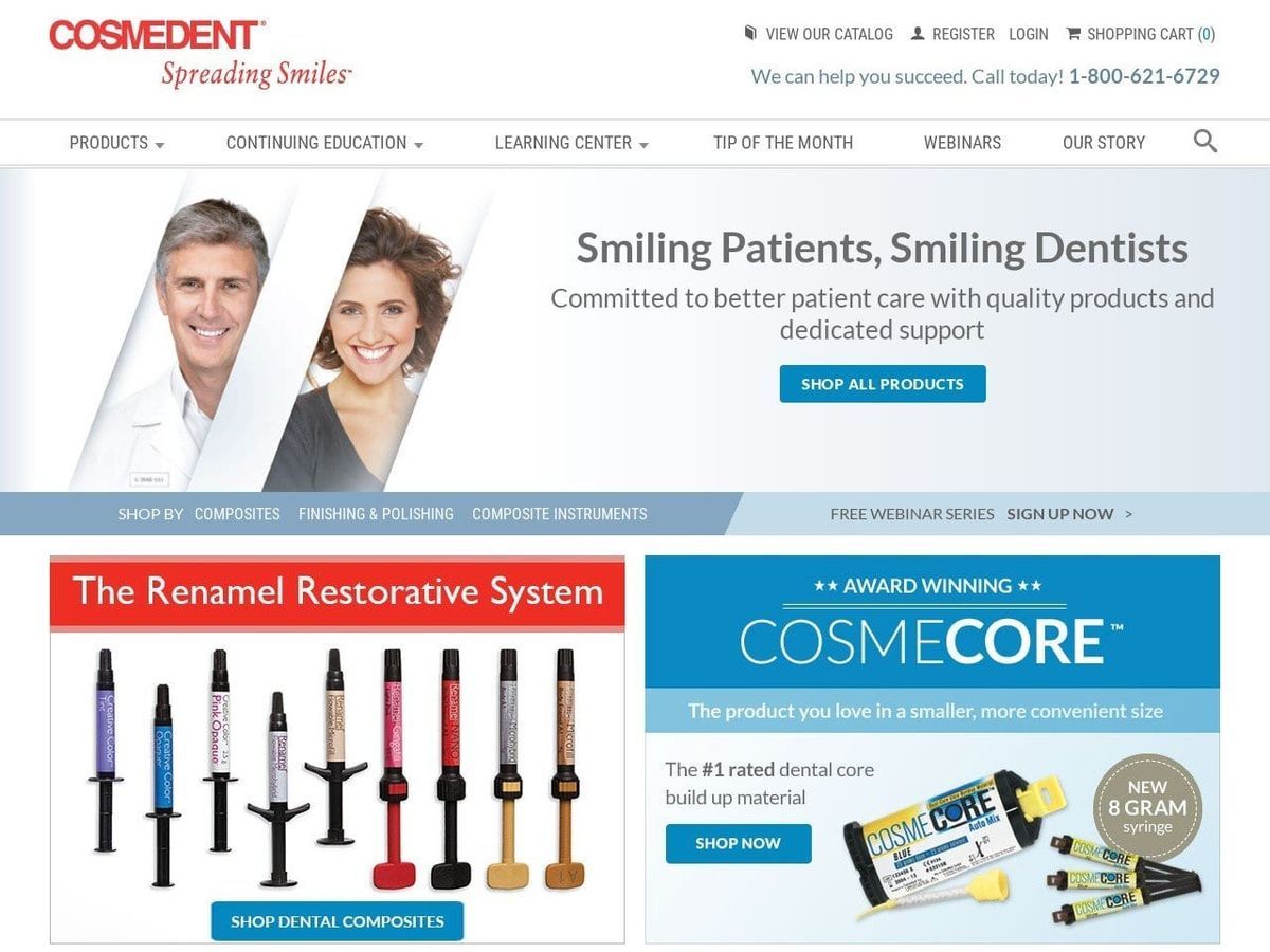 Cosme Dent Website Screenshot from cosmedent.com