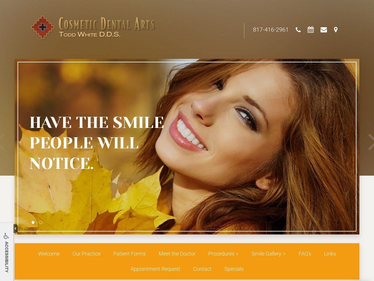 Cosmetic Dental Arts Website Screenshot from cosmeticdentalarts.com