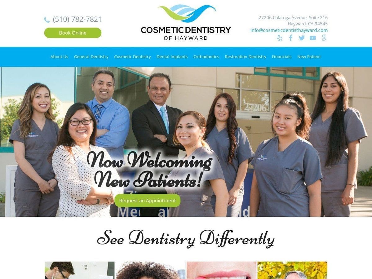 Cosmetic Dentistry of Hayward Atul Patel DDS Website Screenshot from cosmeticdentisthayward.com
