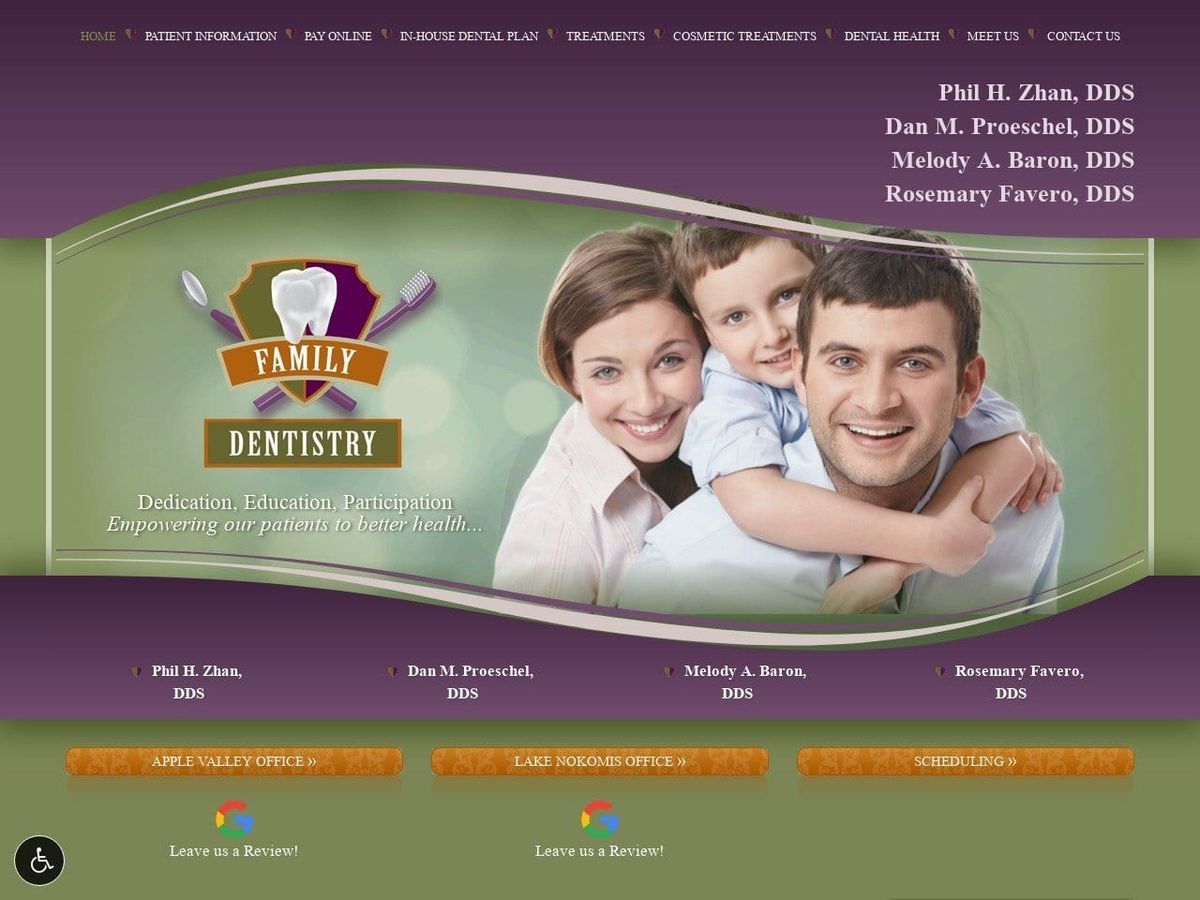 Apple Valley Family Dentist Website Screenshot from cosmeticdentistrymn.com