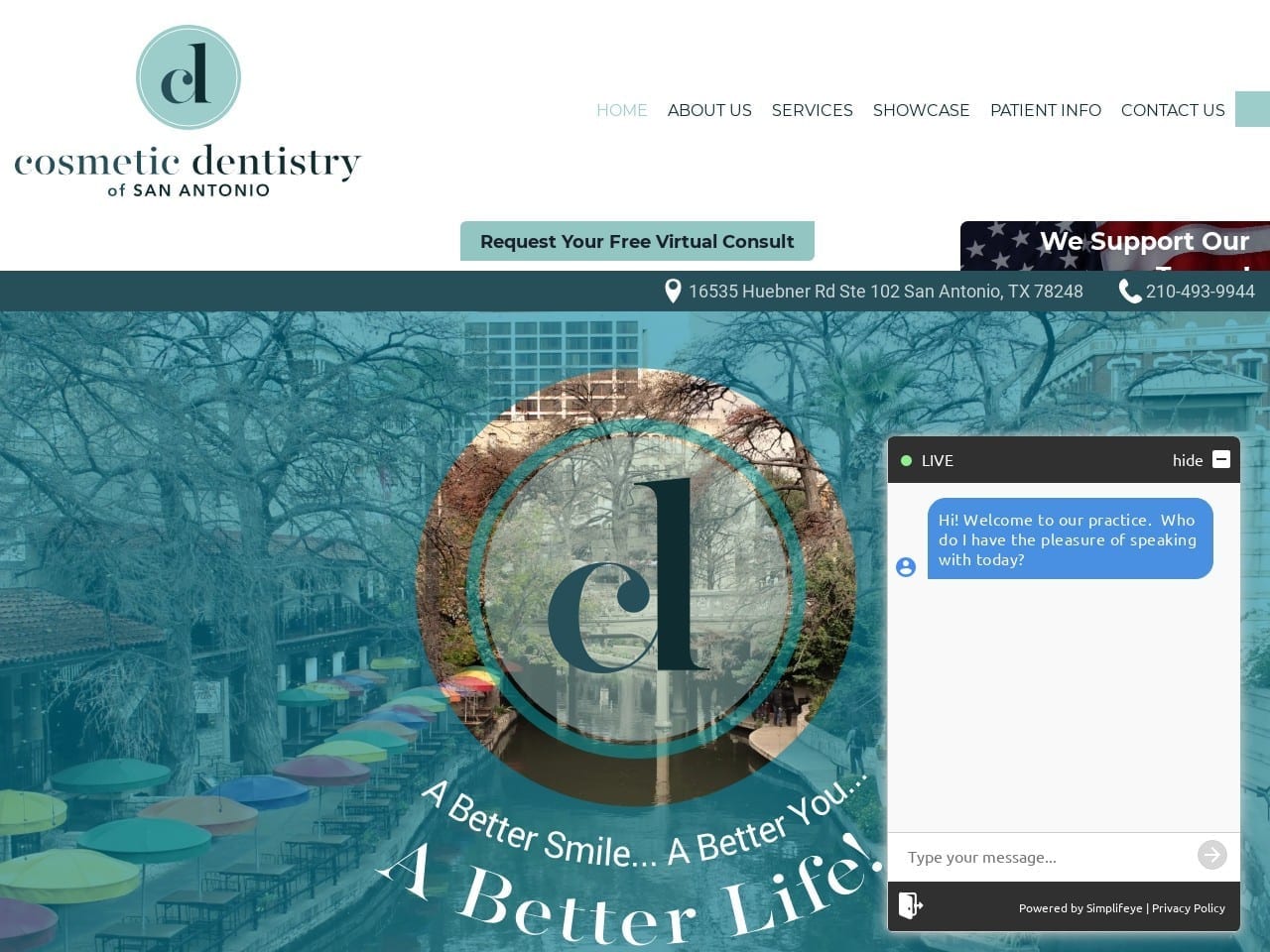 Cosmetic Dentist Website Screenshot from cosmeticdentistryofsa.com