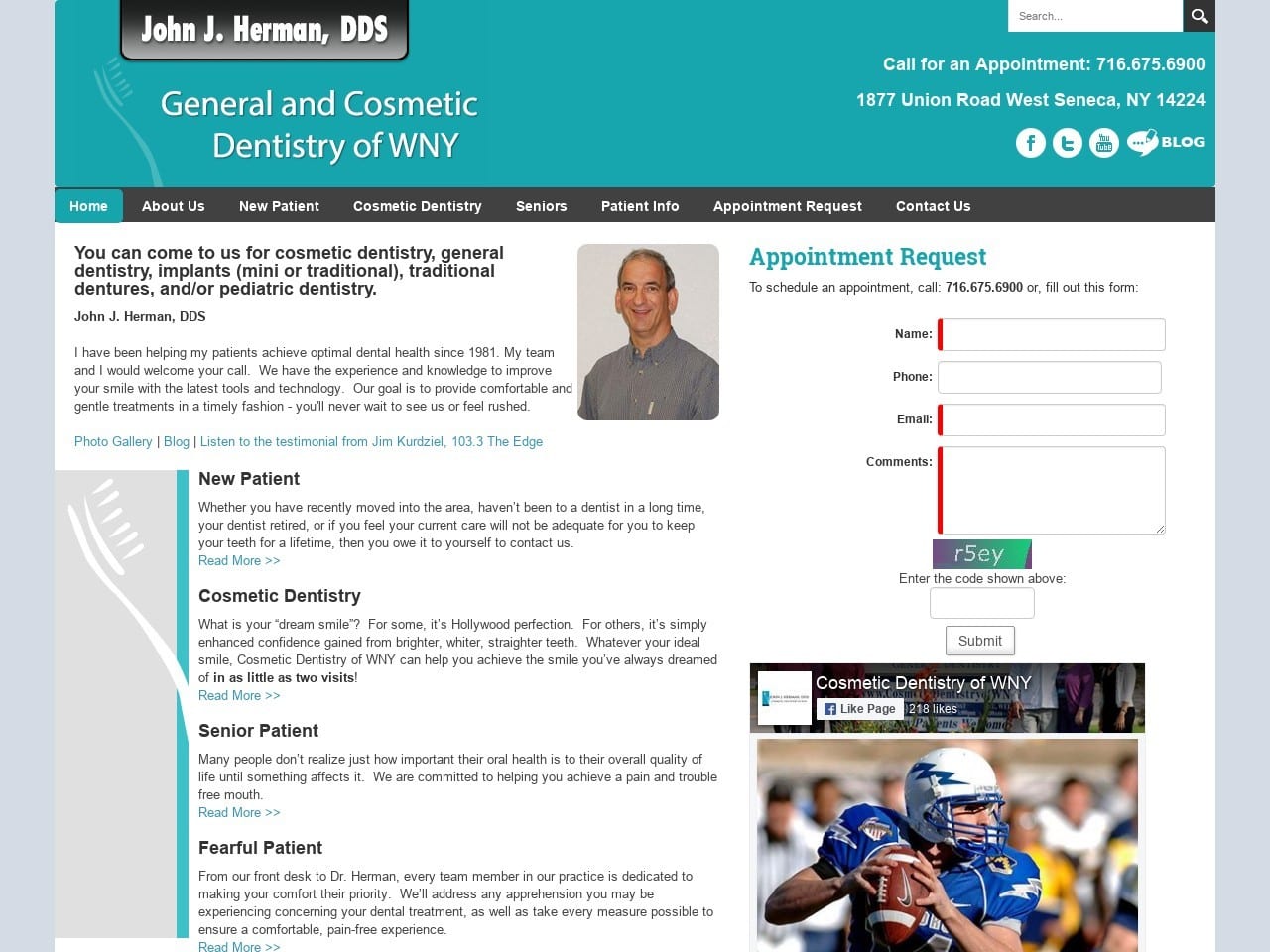 Herman John J DDS Website Screenshot from cosmeticdentistryofwny.com