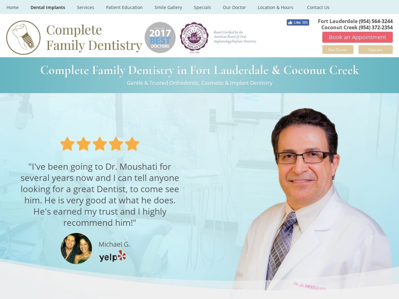 Complete Family Dentistry Website Screenshot from cosmeticsolution.net