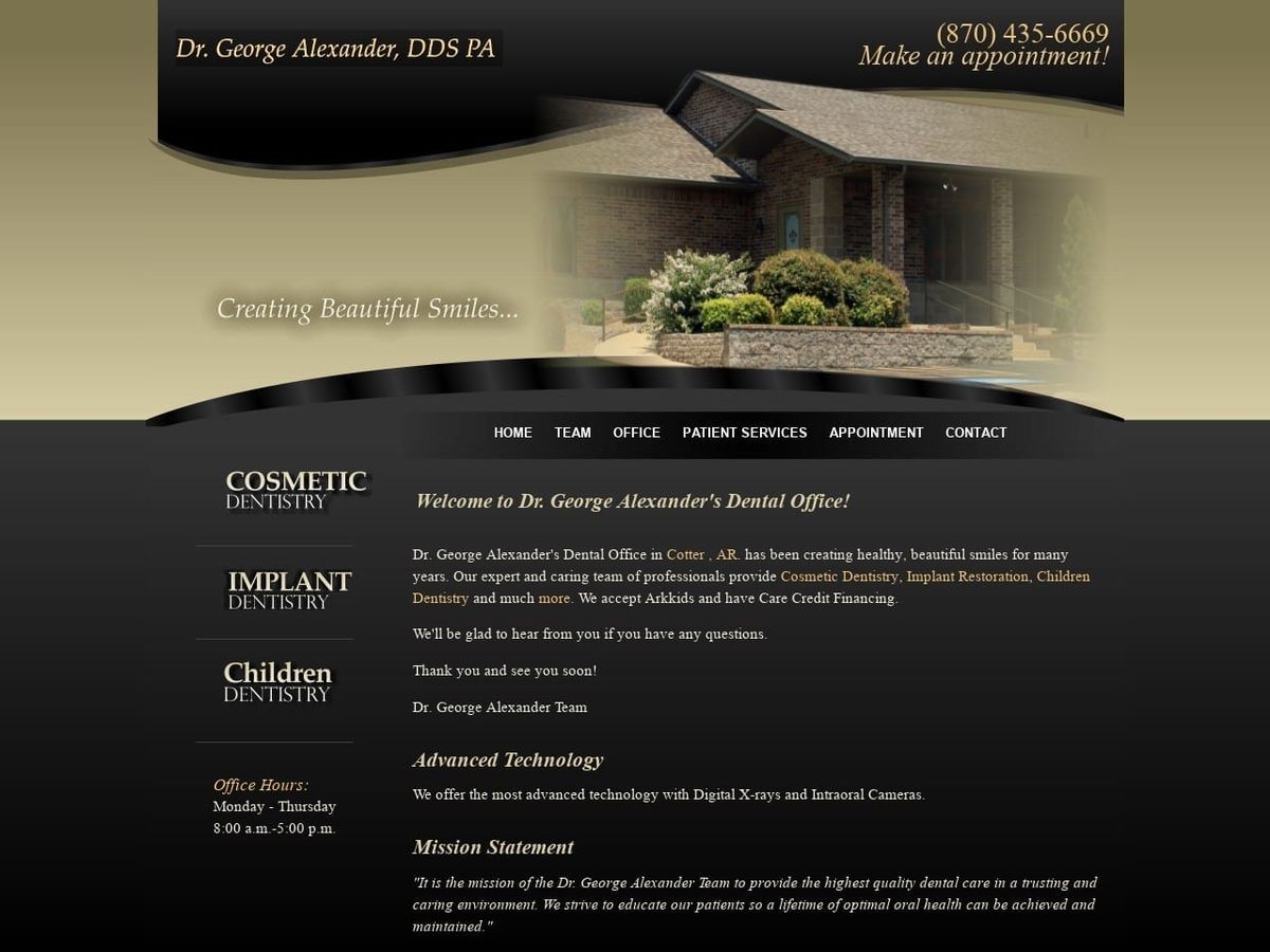 George Alexander Family Dntstr Website Screenshot from cotterdental.com