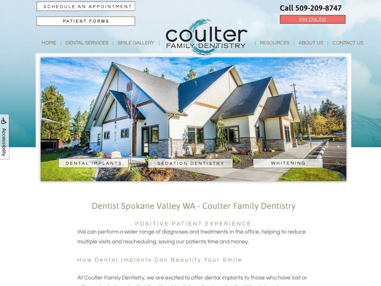 Coulter Family Dentistry Website Screenshot from coulterdentistry.com