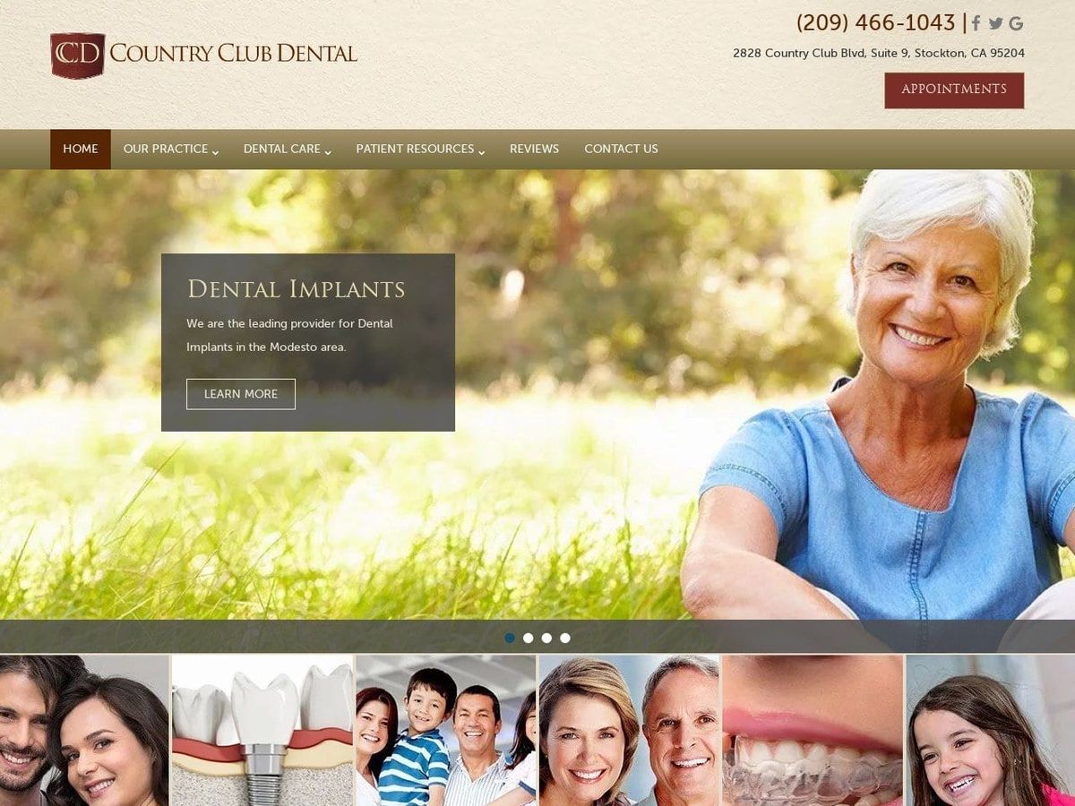 Country Club Dental Gill Lavanya DDS Website Screenshot from countryclubdentalcare.com