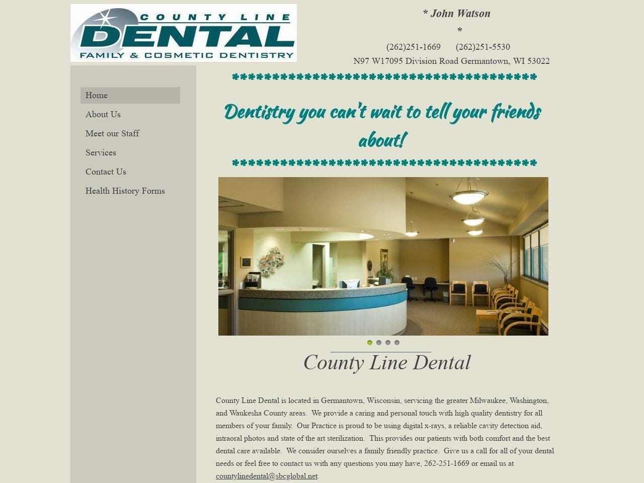 County Line Dental Website Screenshot from countylinedental.com