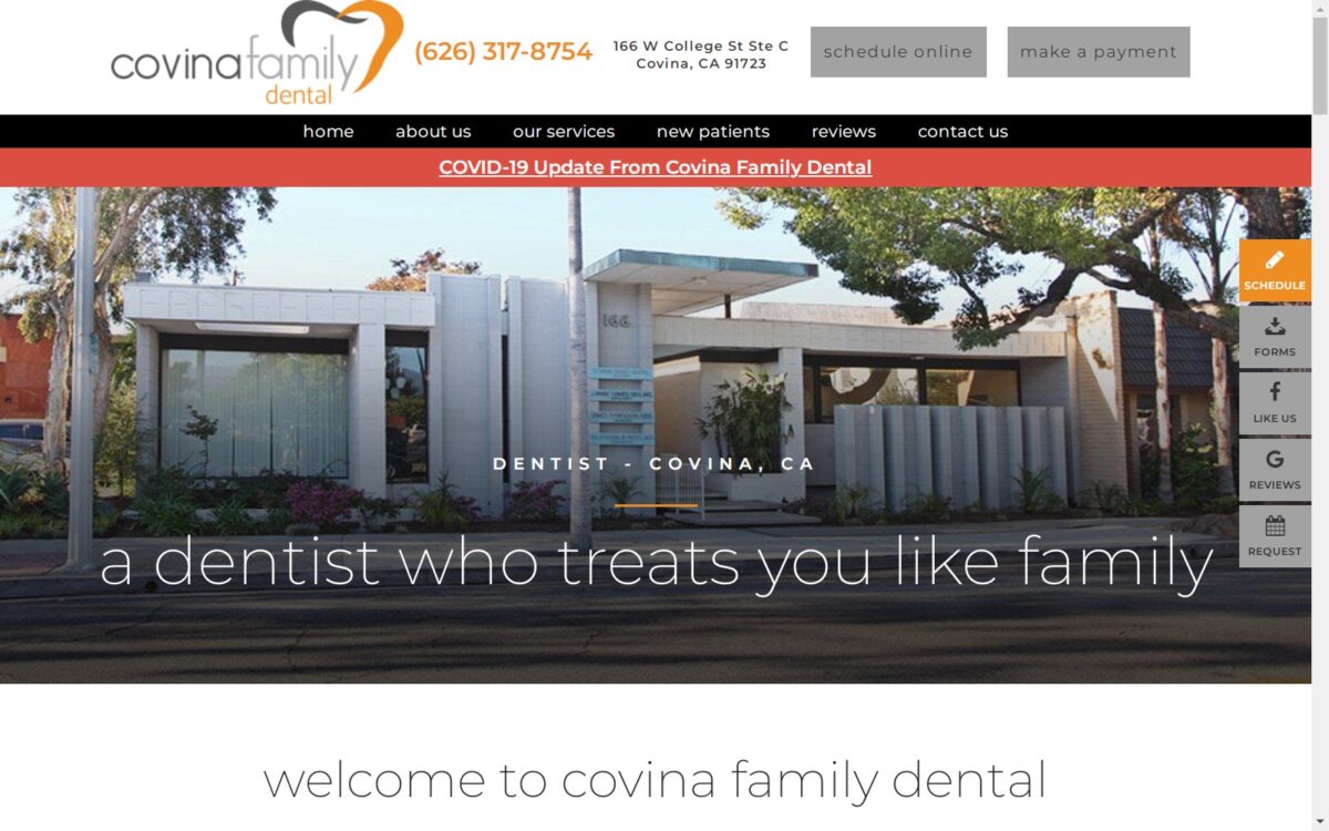 covinafamilydental.com screenshot