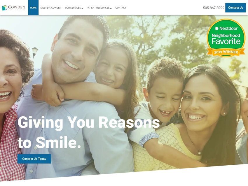 Cowden Family Dental Website Screenshot from cowdenfamilydental.com