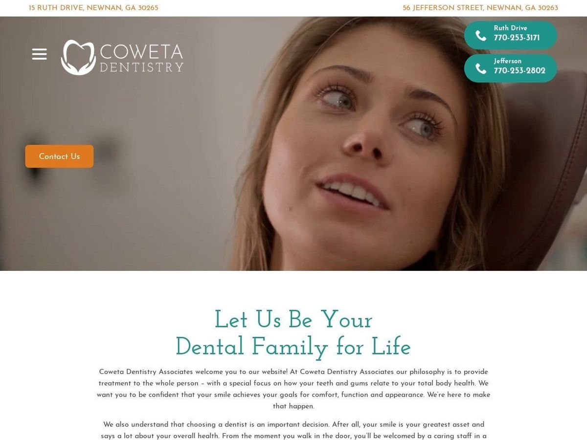 Coweta Dentistry Website Screenshot from cowetadentistry.com