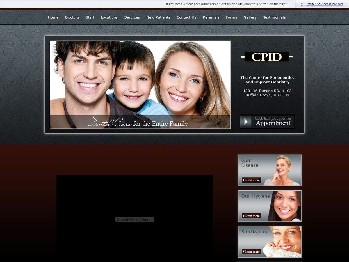 The Center For Periodontics Dentist Website Screenshot from cpi-dent.com