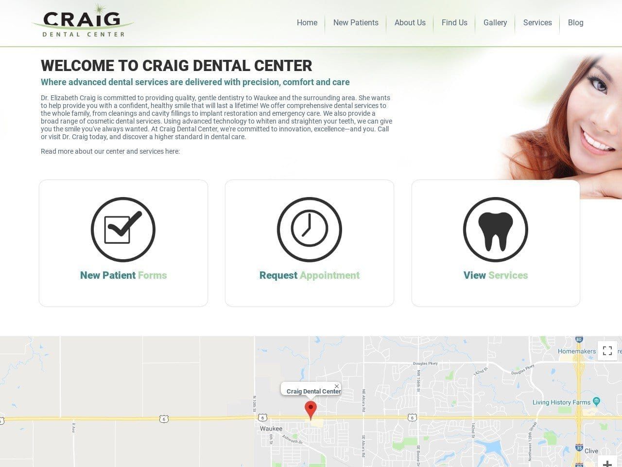Craig Dental Center Website Screenshot from craigdentalcenter.com