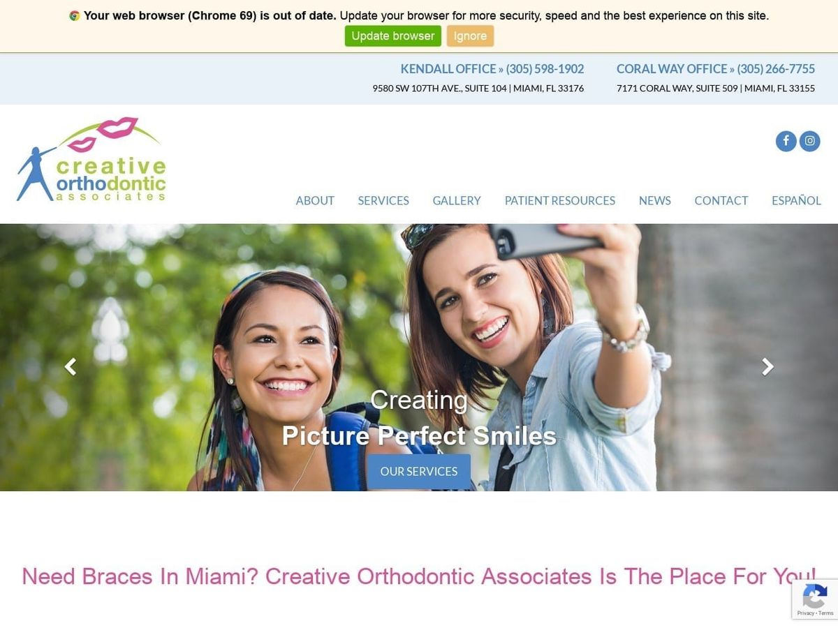 Creative Orthodontic Associates Website Screenshot from creativeortho.com