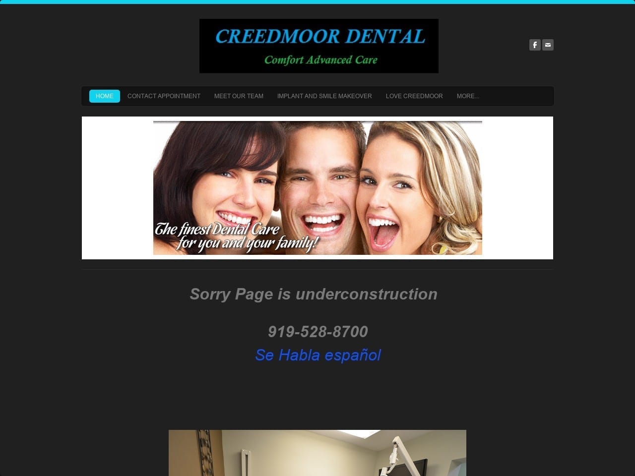 Creedmoor Dental Website Screenshot from creedmoordental.com