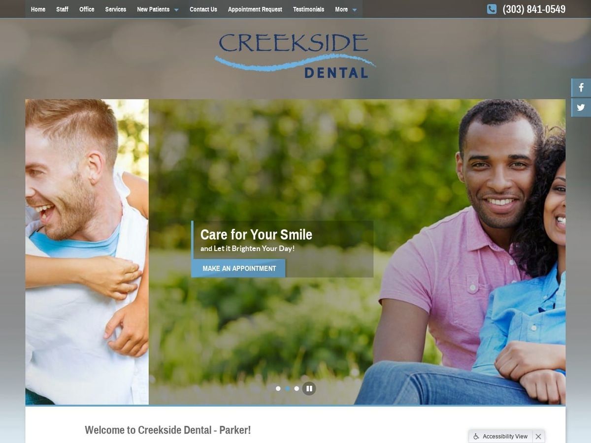 Burning Tree Family Dentistry Website Screenshot from creekdental.com