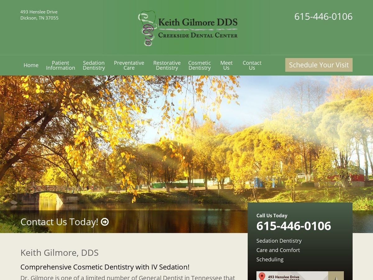 Creekside Dental Center Website Screenshot from creeksidedentalcenter.com