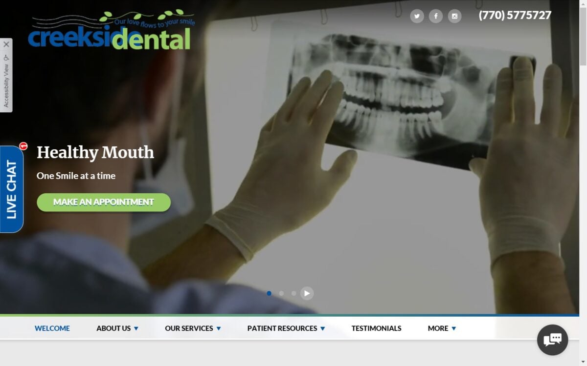 creeksidedentalinc.com screenshot